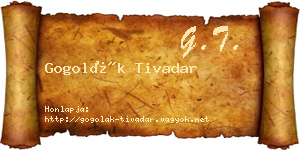 Gogolák Tivadar névjegykártya