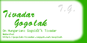 tivadar gogolak business card